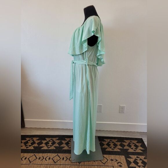 Pinup Fashion Teal Mint Green Maxi Dress Flattering Slimming Plus Size 18 W - Picture 4 of 12